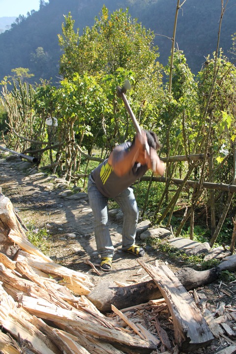 Chopping wood